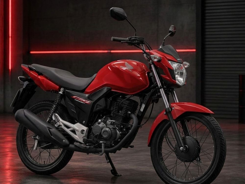 Honda CG 160 Start 2026 vermelha, vista lateral
